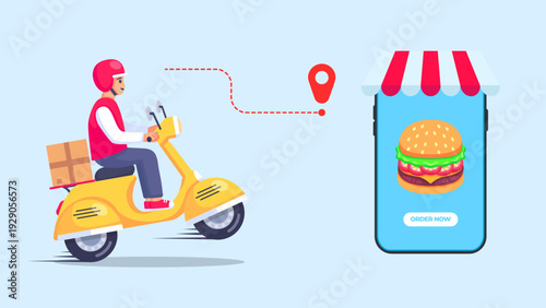 Online Food Delivery Service Concept Illustration