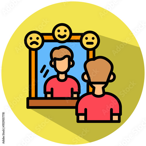 Self Awareness isometric color illustration