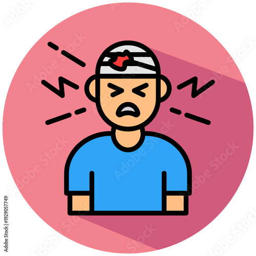 Trauma Impact isometric color illustration