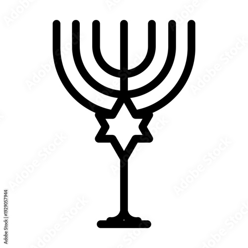menorah line icon