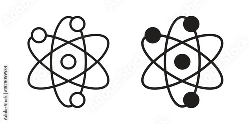 Atom icon on white background. Simple vector illustration for graphic and web design