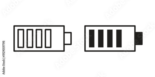 Battery icon on white background. Simple vector illustration for graphic and web design