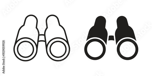 Binoculars icon on white background. Simple vector illustration for graphic and web design