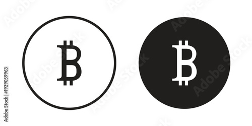 Bitcoin icon on white background. Simple vector illustration for graphic and web design