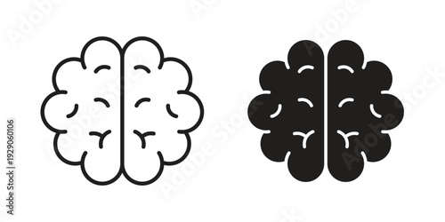 Brain icon on white background. Simple vector illustration for graphic and web design