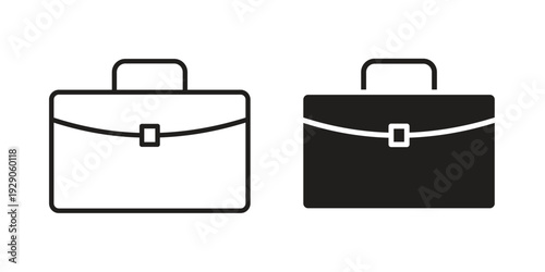 Briefcase icon on white background. Simple vector illustration for graphic and web design