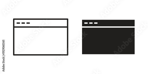 Browser window icon on white background. Simple vector illustration for graphic and web design