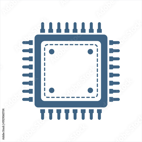 Central cpu processor icon in flat style. Microprocessor vector illustration on isolated background. Ai chip sign business concept.