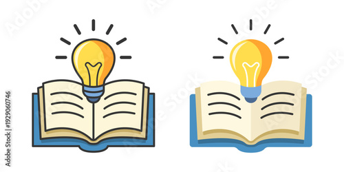 Knowledge or education icon in flat style. School study vector illustration on isolated background. Reading book for inspiration sign business concept.