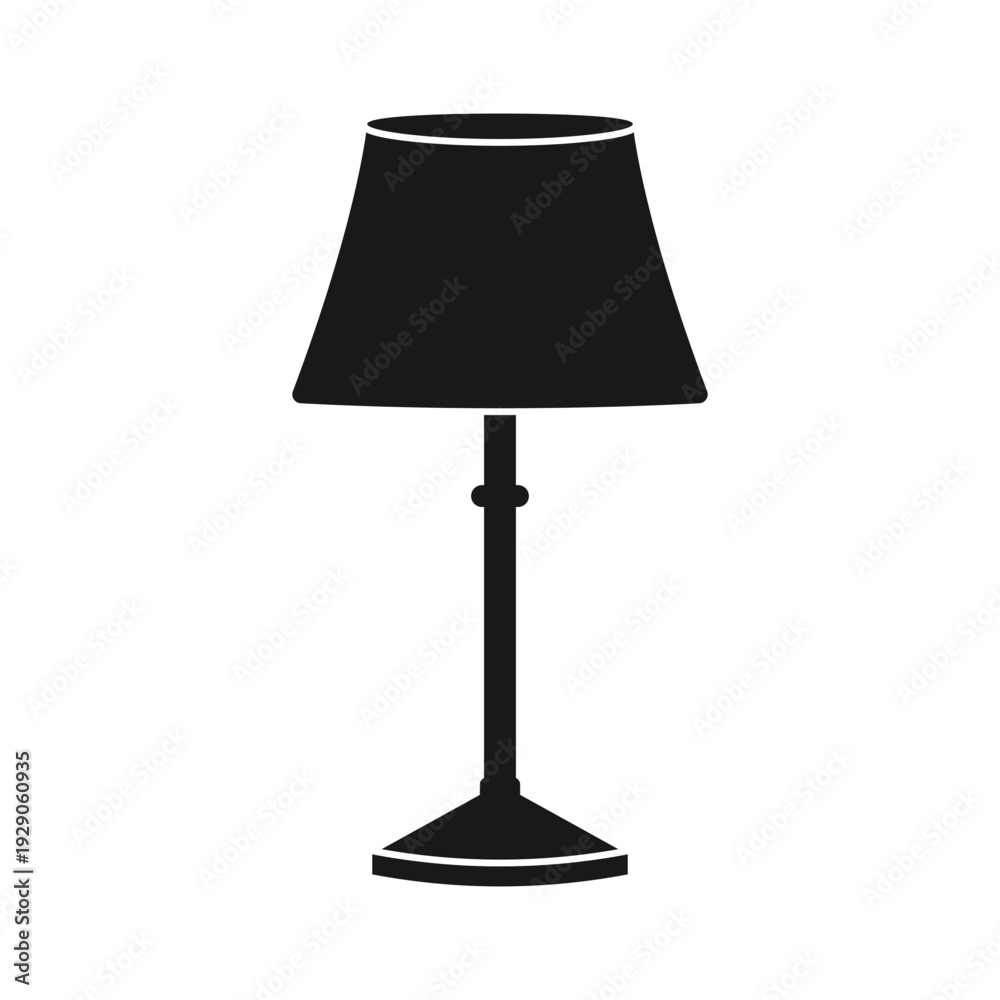 Obraz premium Floor lamp icon in flat style. Bulb silhouette vector illustration on isolated background. Light bulb sign business concept.