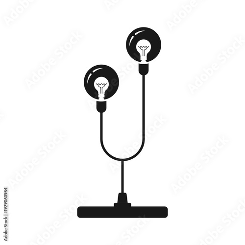 Floor lamp icon in flat style. Bulb silhouette vector illustration on isolated background. Light bulb sign business concept.