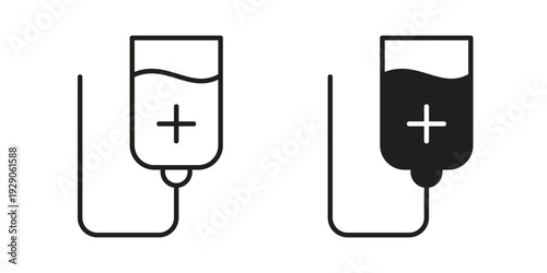 Chemotherapy icon on white background. Simple vector illustration for graphic and web design