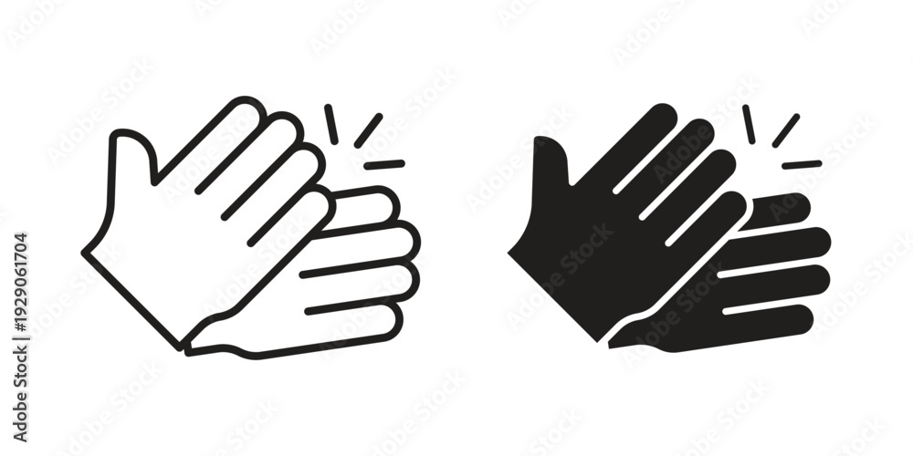Obraz premium Clap icon on white background. Simple vector illustration for graphic and web design