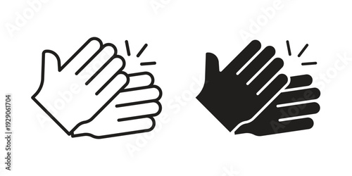 Clap icon on white background. Simple vector illustration for graphic and web design