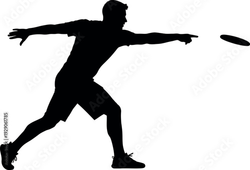 Silhouette of a man playing frisbee on a sunny day