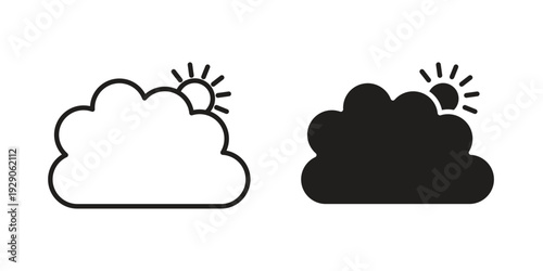 Cloudy Day icon on white background. Simple vector illustration for graphic and web design