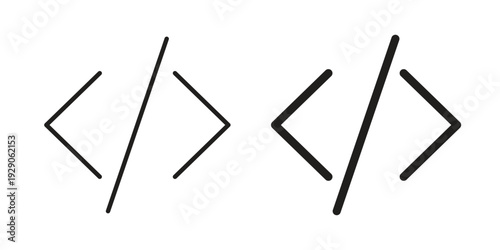 Code icon on white background. Simple vector illustration for graphic and web design