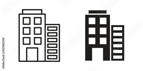 Commercial building icon on white background. Simple vector illustration for graphic and web design