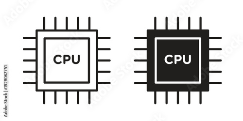 CPU icon on white background. Simple vector illustration for graphic and web design