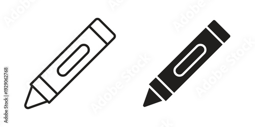 Crayon icon on white background. Simple vector illustration for graphic and web design