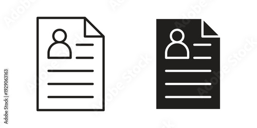 CV icon on white background. Simple vector illustration for graphic and web design