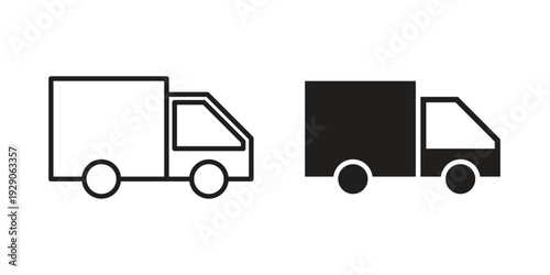 Delivery van icon on white background. Simple vector illustration for graphic and web design