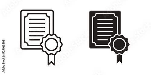 Diploma icon on white background. Simple vector illustration for graphic and web design