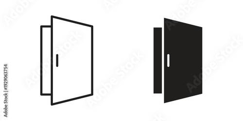 Door icon on white background. Simple vector illustration for graphic and web design