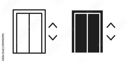 Elevator icon on white background. Simple vector illustration for graphic and web design