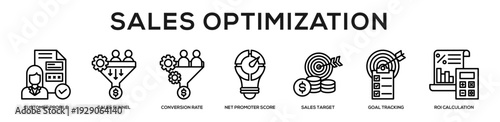 Sales Optimization web banner icon illustration concept
