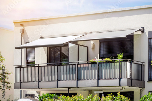 Balcony Awning Shade. Patio Terrace Awning For Balcony. Retractable Adjustable Balcony Awning, Folding Awning.