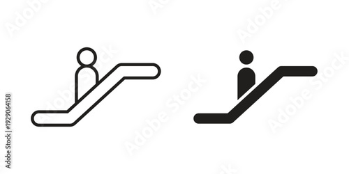 Escalator icon on white background. Simple vector illustration for graphic and web design