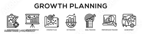 Growth Planning web banner icon illustration concept
