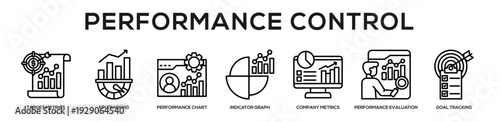 Performance Control web banner icon illustration concept