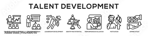Talent Development web banner icon illustration concept