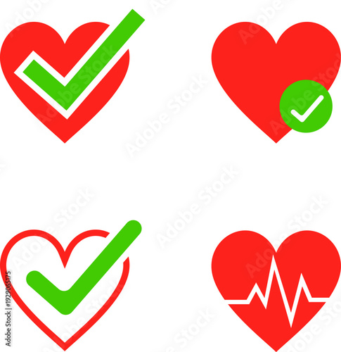 Heart sign, medical heart checkup, heart under protection. Vector, cartoon illustration, poster, postcard, vector