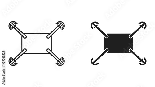 Modern minimalist square frames with paper clips