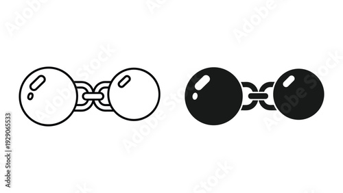 Modern chain link icons in black and white for business or design use