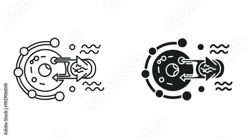 Modern technology exchange concept with dynamic arrows and circular design