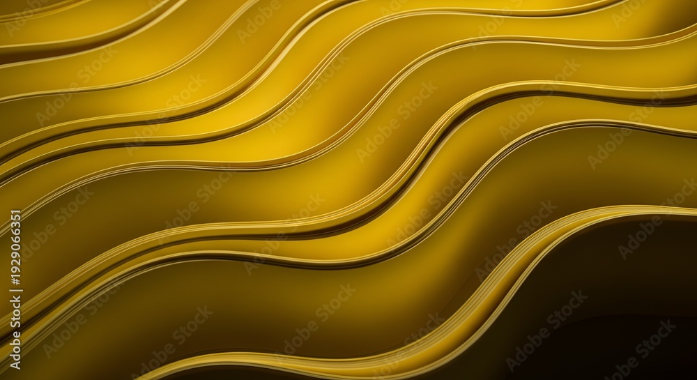 Obraz premium Abstract Golden Wavy Lines in Elegant Design with Soft Lighting and Shadow