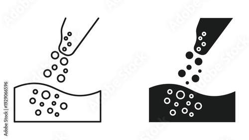 Black and white pouring liquid illustration