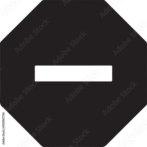Stop Sign Icon Vector Silhouette