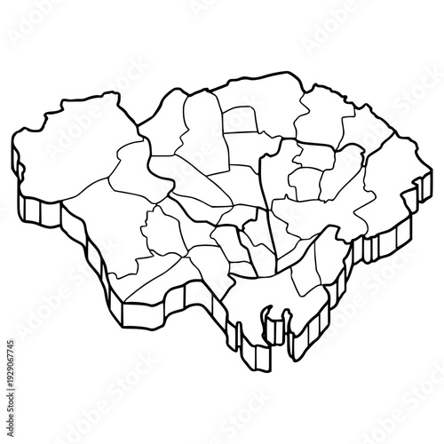 Cardiff map illustration hand drawn outline vector