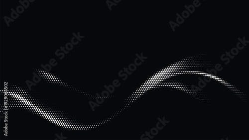 Vector dots halftone background illustration with wavy white pattern
