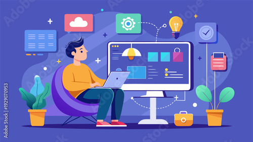 Creative professional designing digital brand identity and social media assets for business promotion..eps