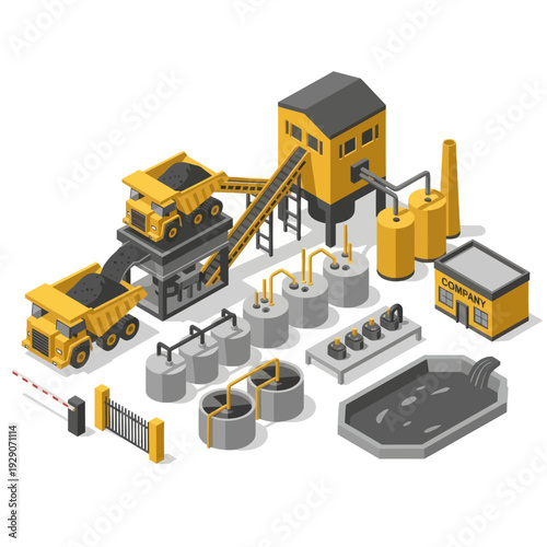 Construction Site Model with Heavy Machinery.