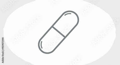 single capsule pill icon in hand drawn outline style health and medical illustration