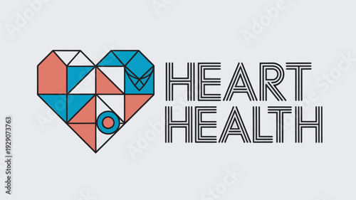 A colorful geometric heart logo with the words 'HEART HEALTH' on a clean background