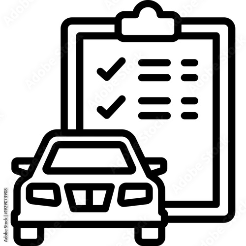 car inspection icon in line style