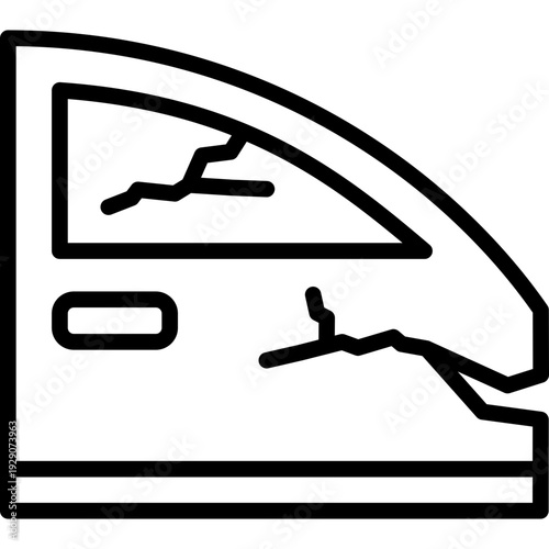 broken door panel icon in line style